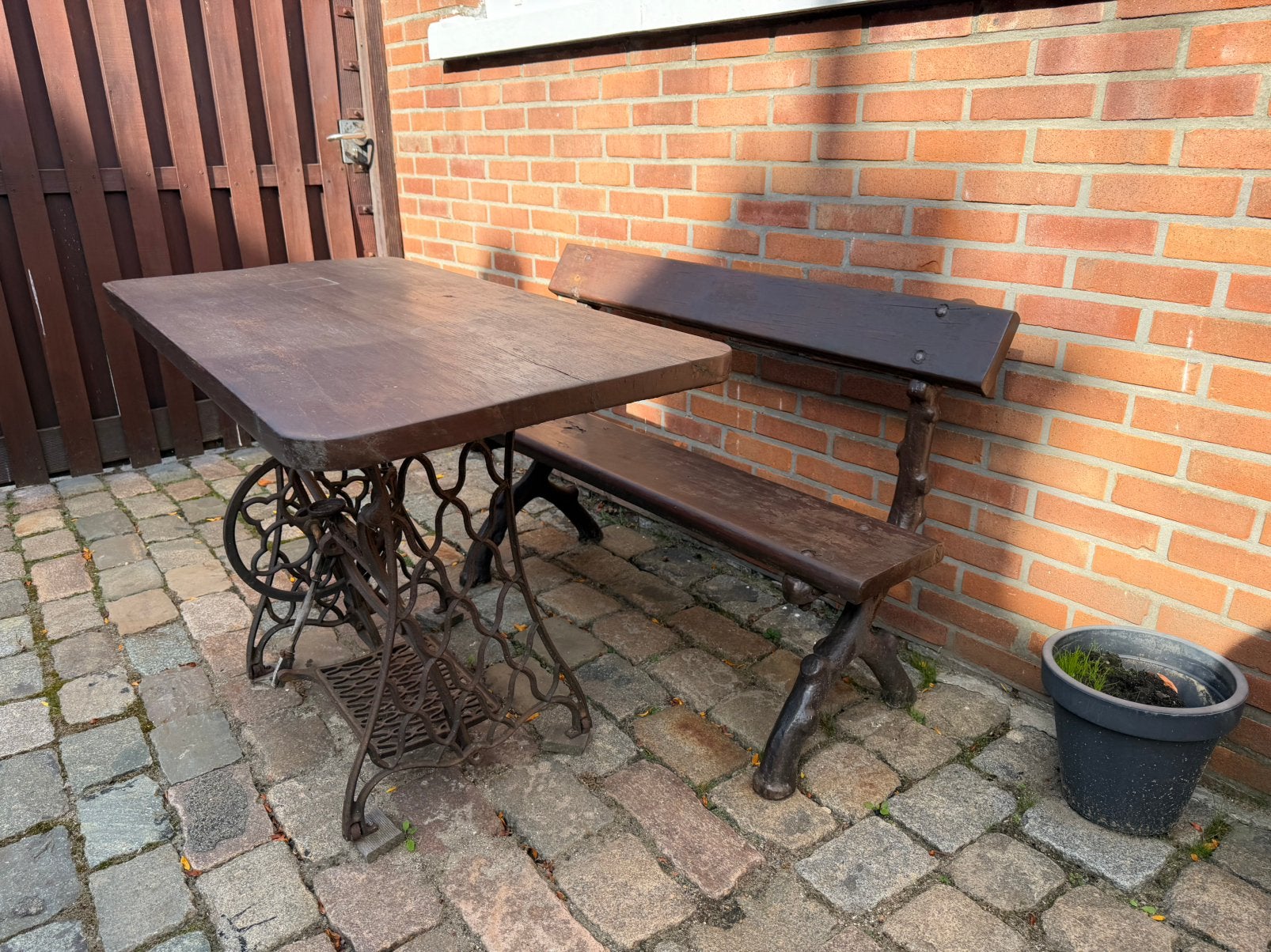 Tafel en bank, Tuin en Terras, Ophalen, Zo goed als nieuw