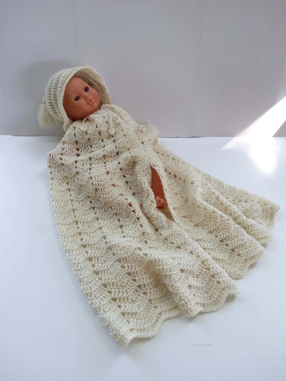 Retro doopmantel. Handhaakwerk., Antiek en Kunst, Antiek | Kleding en Textiel, Ophalen of Verzenden, Kinderen
