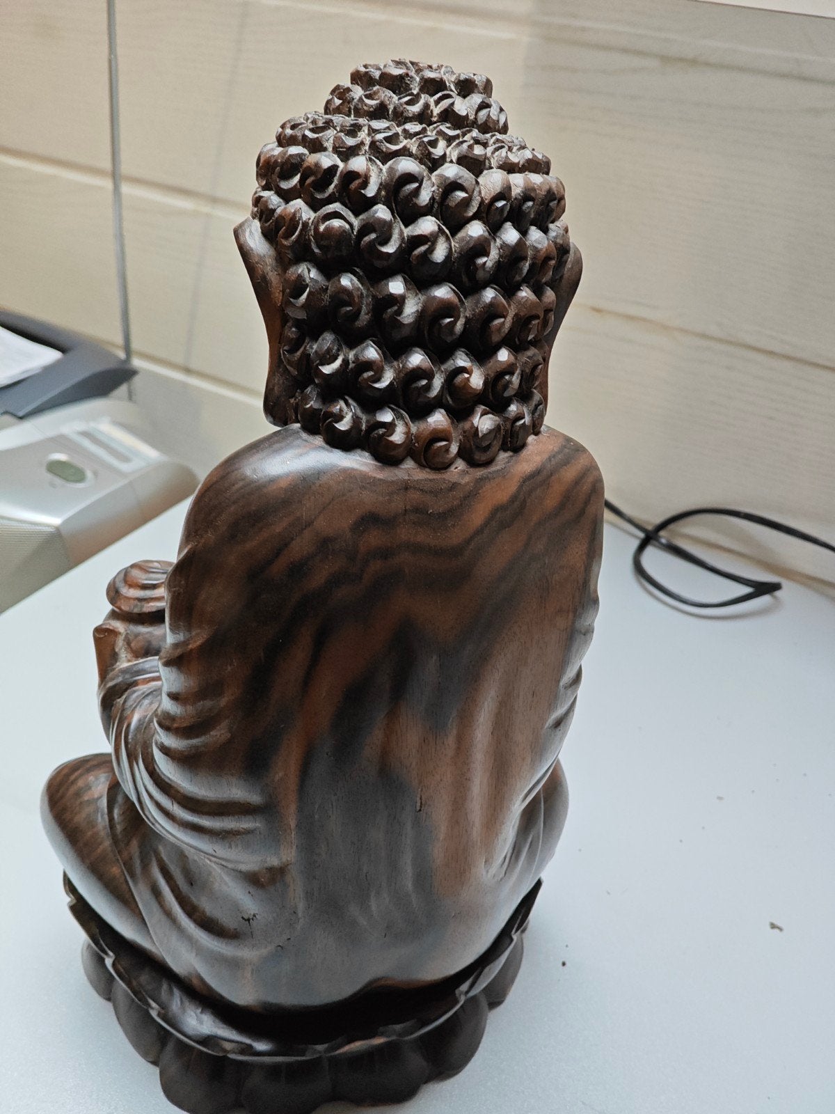 Buddha beeld, Ophalen, Massief, 35 cm, Hout