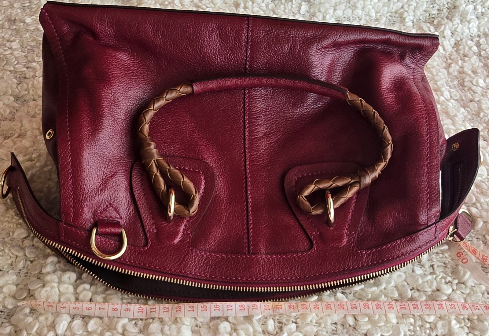 Sac bordeaux pour femme en cuir de vachette véritable, Bijoux, Sacs & Beauté, Sacs | Sacs Femme, Enlèvement ou Envoi, Sac à main