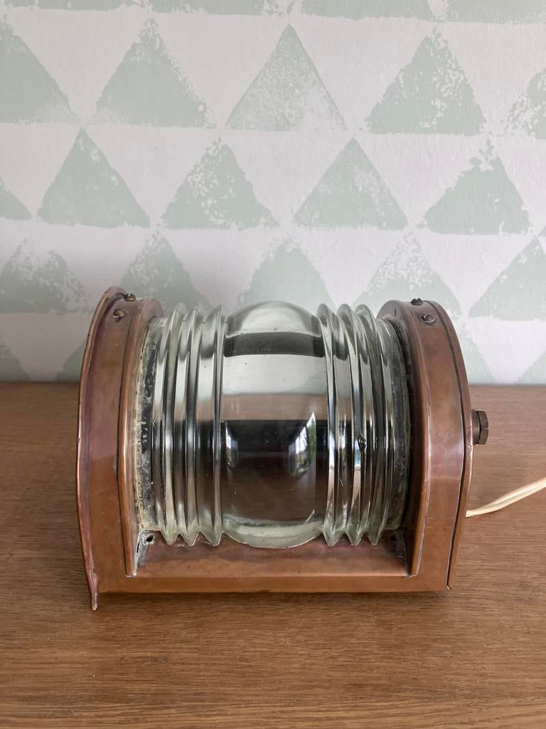 Oude koperen scheepslamp, Antiquités & Art, Antiquités | Éclairage, Enlèvement ou Envoi