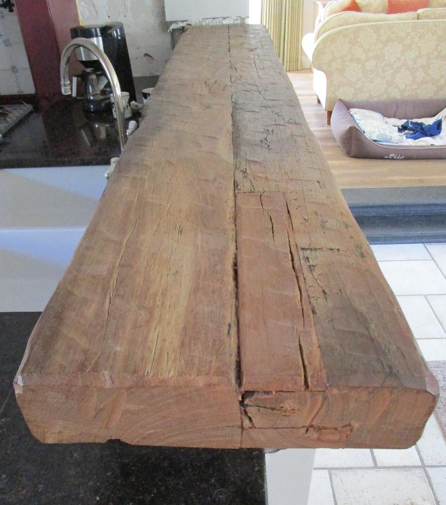 oude balk Azobe, Tuin en Terras, Palen, Balken en Planken, Gebruikt, Balken, 180 tot 250 cm, Hardhout, Ophalen