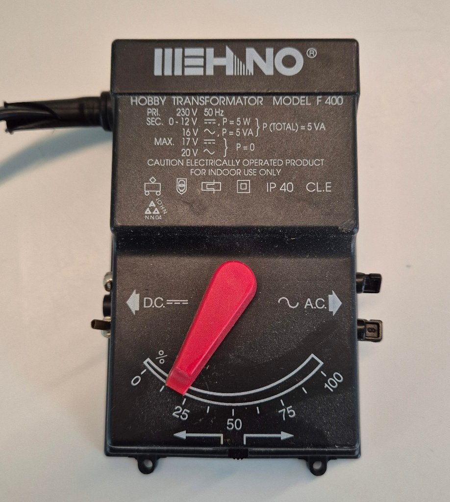 Mehano transfo model F400 + extra's, Ophalen of Verzenden, Gebruikt, Gelijkstroom of Wisselstroom, Transformator of Voeding
