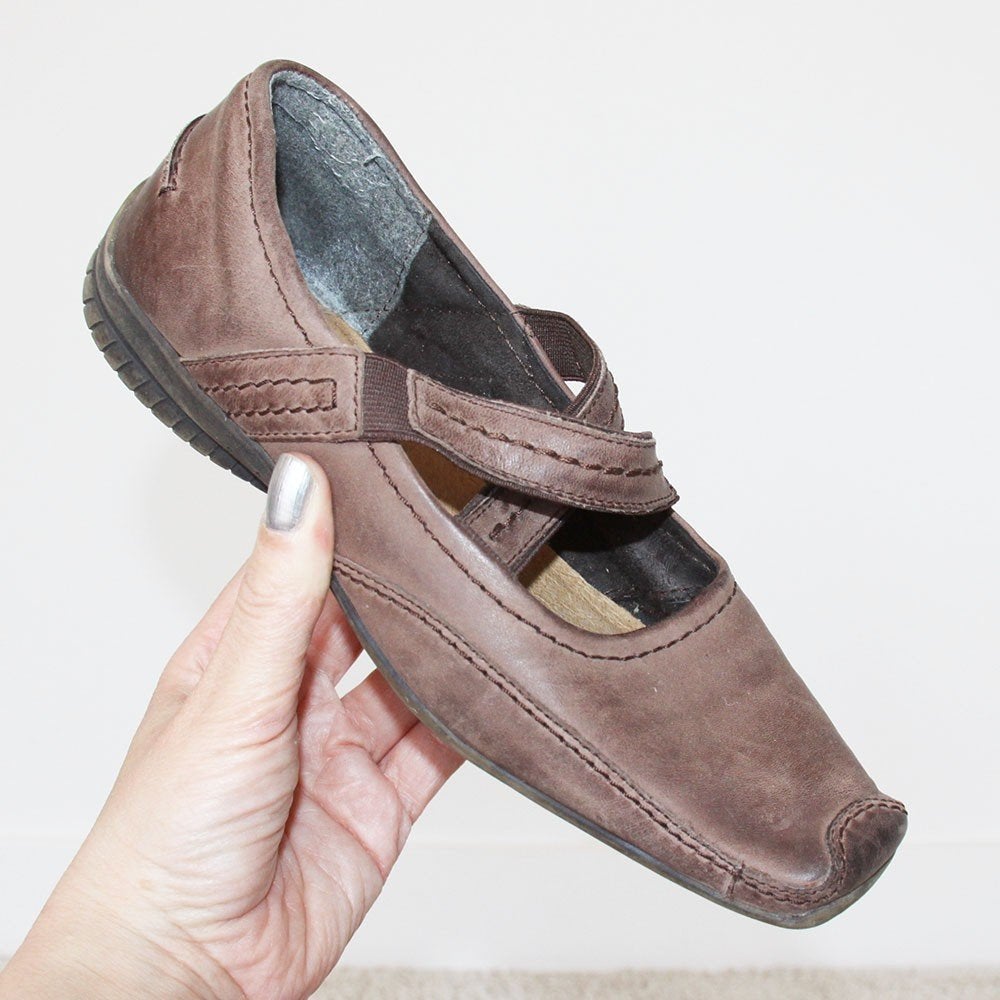 Mooie Bruin Leren Enrico Rossi Schoenen s2 (Maat 38) € 20,-, Bruin, Enrico Rossi, Instappers, Ophalen of Verzenden