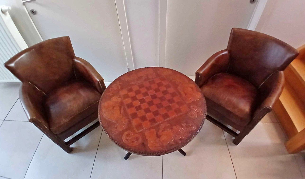 leren zetels, Antiek en Kunst, Antiek | Meubels | Stoelen en Sofa's, Ophalen