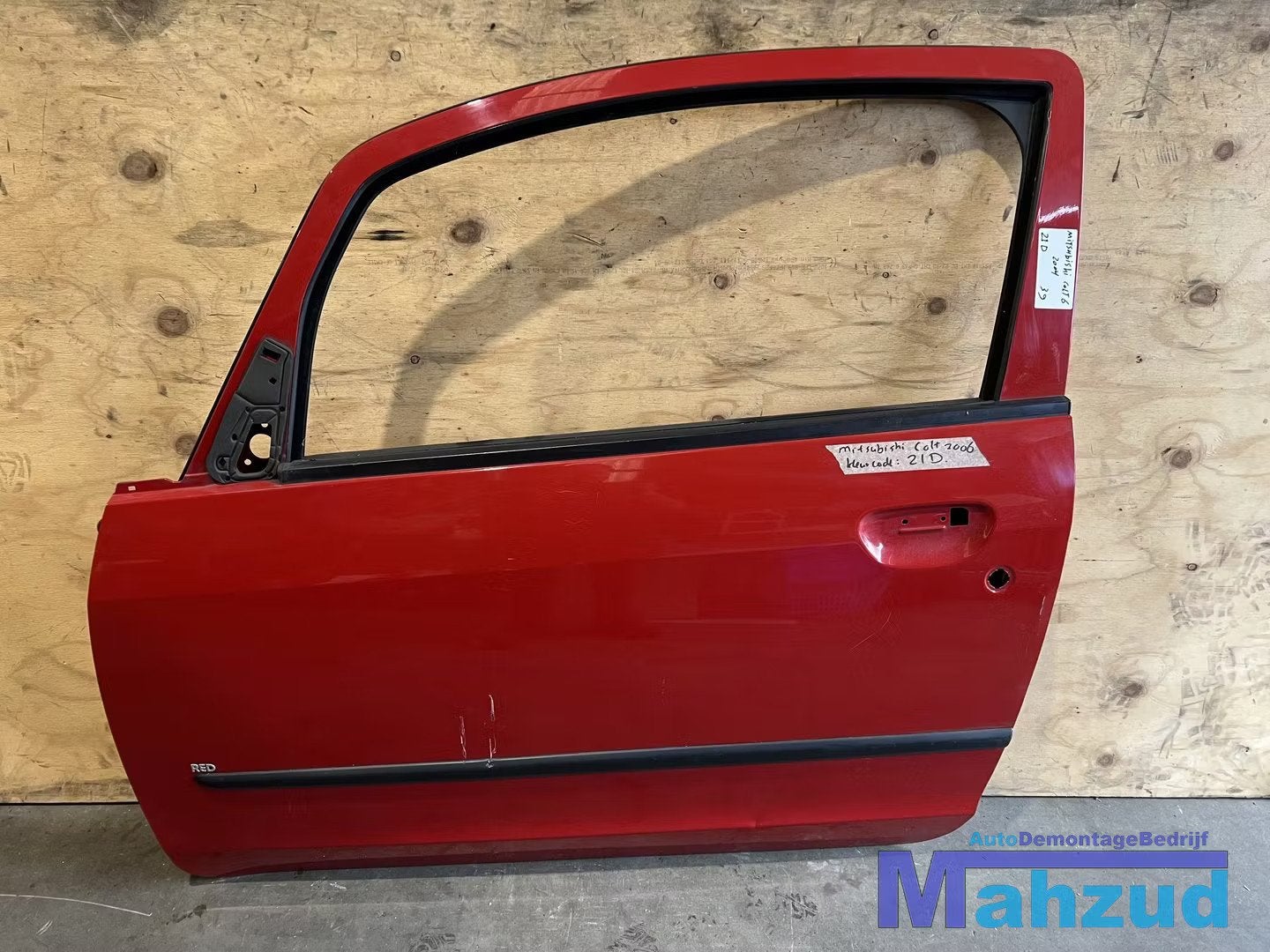 MITSUBISHI COLT 6 Rood 21D links deur 2004-2012, Info@mitsubishi-motors.com, Gebruikt, Deur, Mitsubishi Motors Corporation