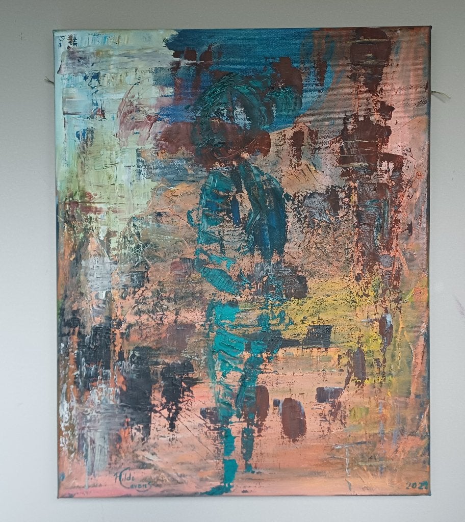 Schilderij Alien, olieverf paletmes, nieuw., Antiquités & Art, Art | Peinture | Moderne, Enlèvement, Peinture à l'huile
