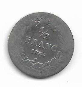 België: 1/2 frank 1834 (gelauwerd) = morin 29, Postzegels en Munten, Munten | België, Verzenden, Losse munt