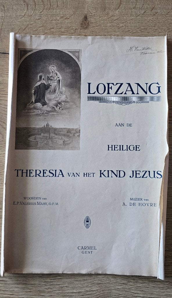 Partituur - Lofzang aan de heilige Theresia, Antiek en Kunst, Antiek | Religieuze voorwerpen, Ophalen