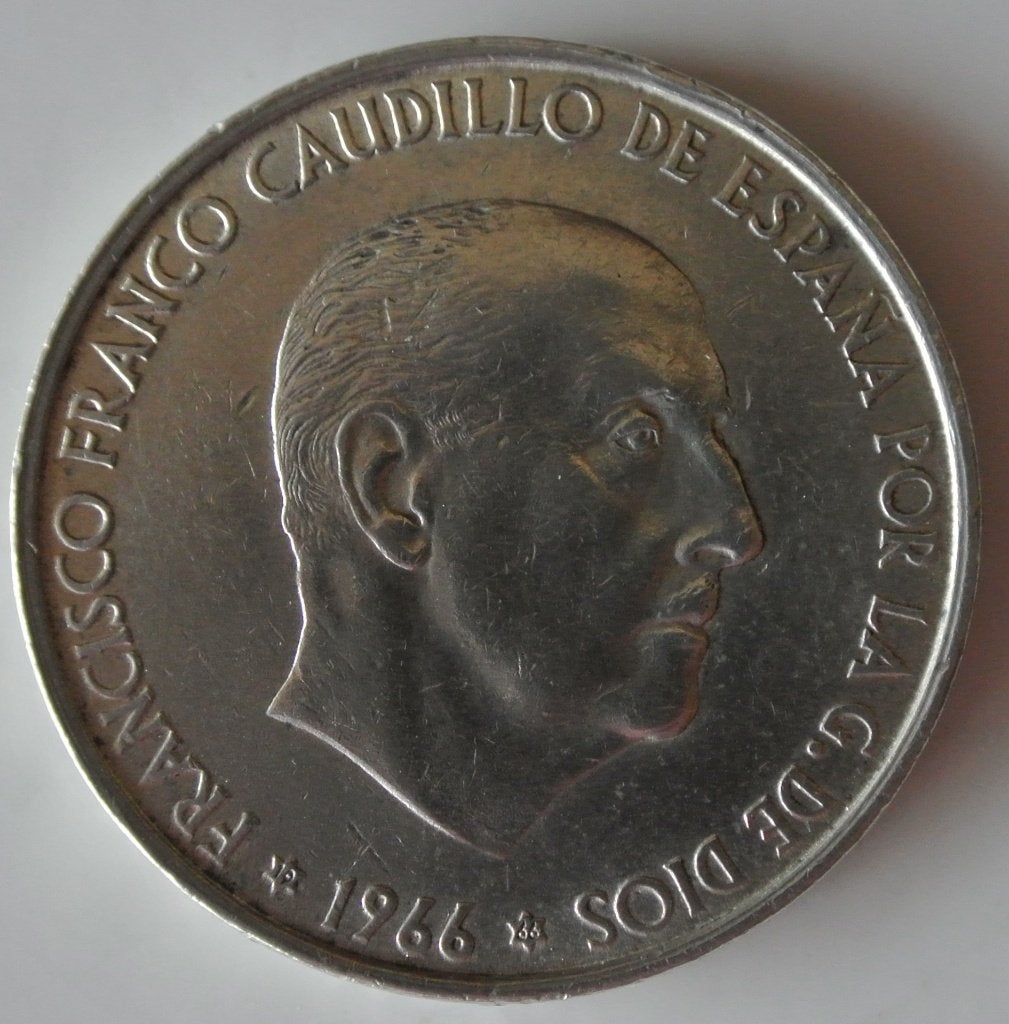 SPANJE 100 PESETA'S 1966 FRANCISCO FRANCO ZILVER, Ophalen of Verzenden, Overige landen, Losse munt, Zilver
