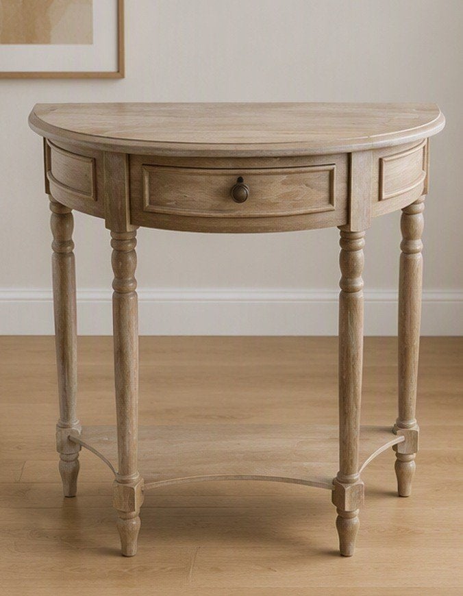 Console demi-lune en bois avec tiroir, Maison & Meubles, Enlèvement