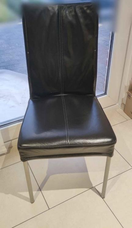 Echte Leren Stoelen 4 stukken beschikbaar, Huis en Inrichting, Ophalen, Gebruikt, Zwart, Leer