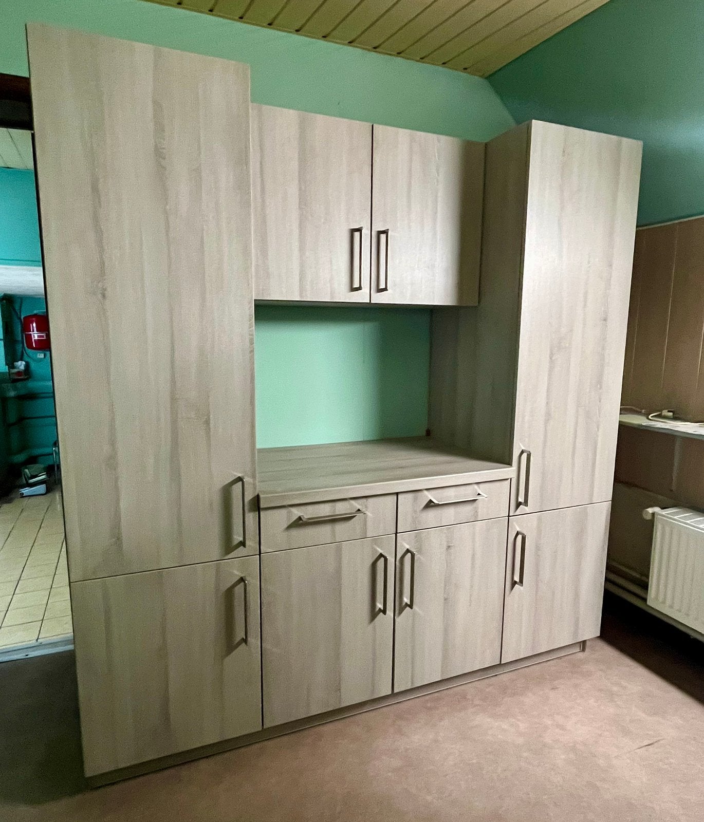 Mooie keukenkast ,gebruikte staat, Huis en Inrichting, Keuken | Complete keukens, Ophalen, Gebruikt, Grijs, Hout