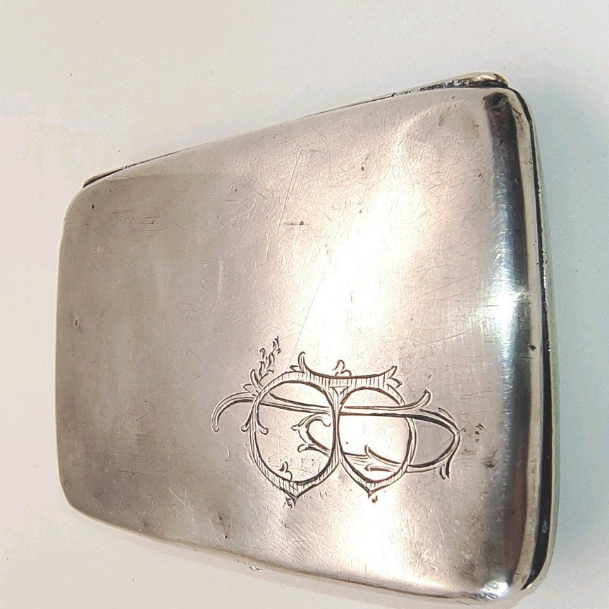 Boîte à cigarettes - Art Nouveau - Argent 0,800., Timbres & Monnaies, Métaux nobles & Lingots, Argent, Enlèvement