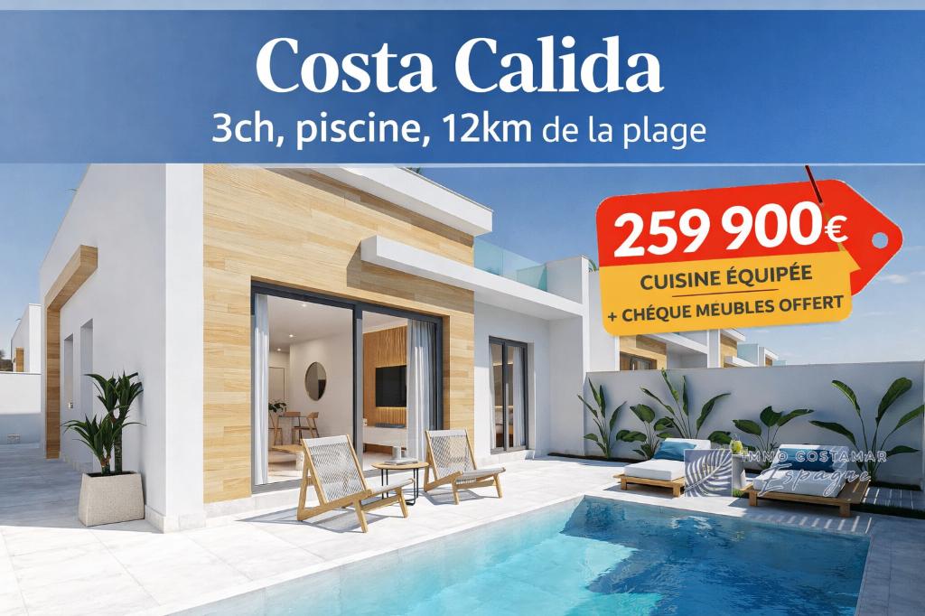 Villa met 3 slaapkamers en privézwembad te koop in Spanje, Woonhuis, 3 kamers, Landelijk, Costa Calida