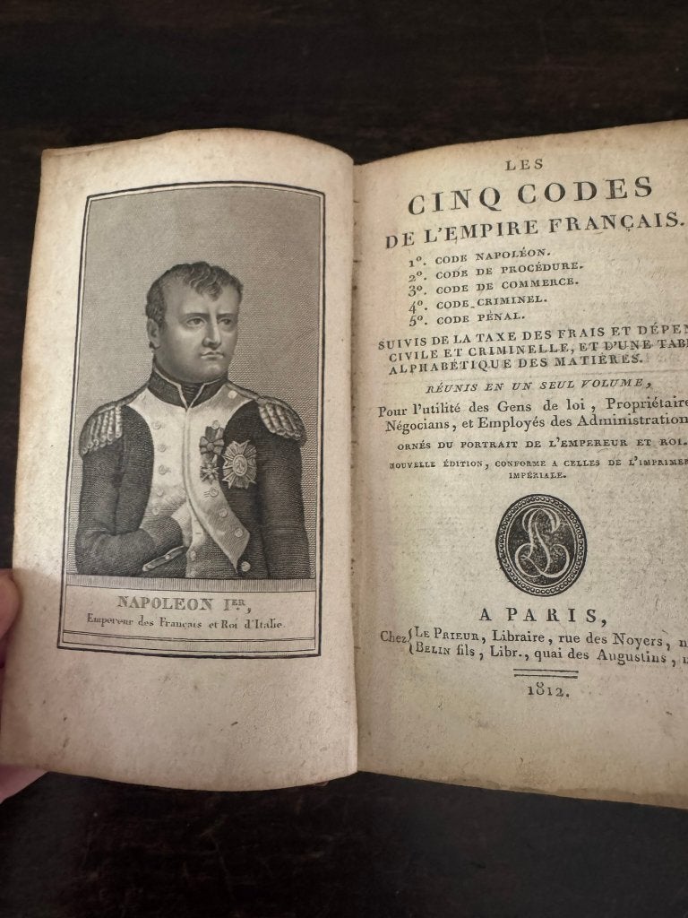 Les Cinq Codes de l'Empire Français (Napoléon) 1812, Enlèvement ou Envoi, Diverse auteurs