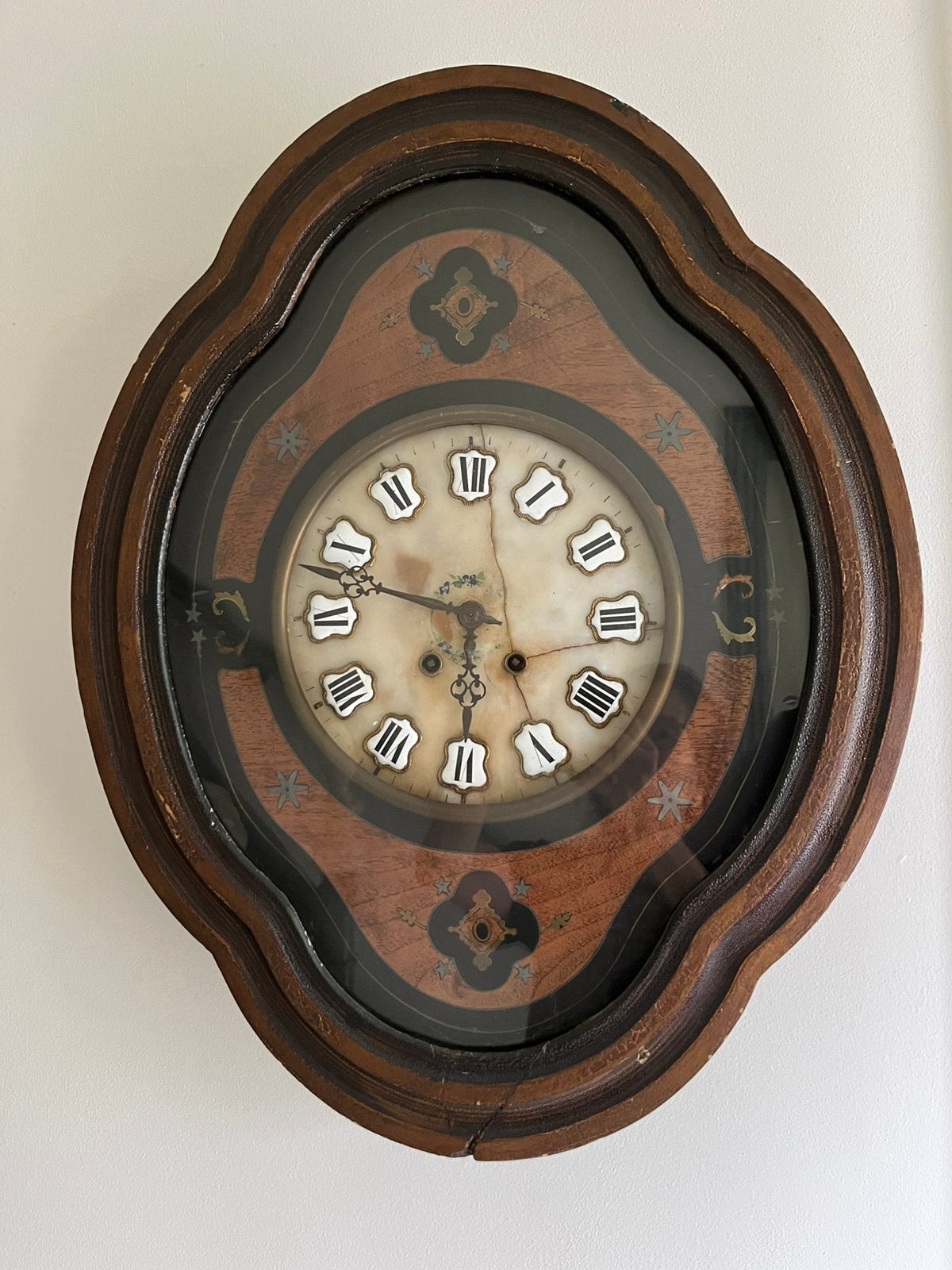 Mooie authentieke Franse Œil-de-Bœuf (ossenoog) wandklok, Antiek en Kunst, Ophalen