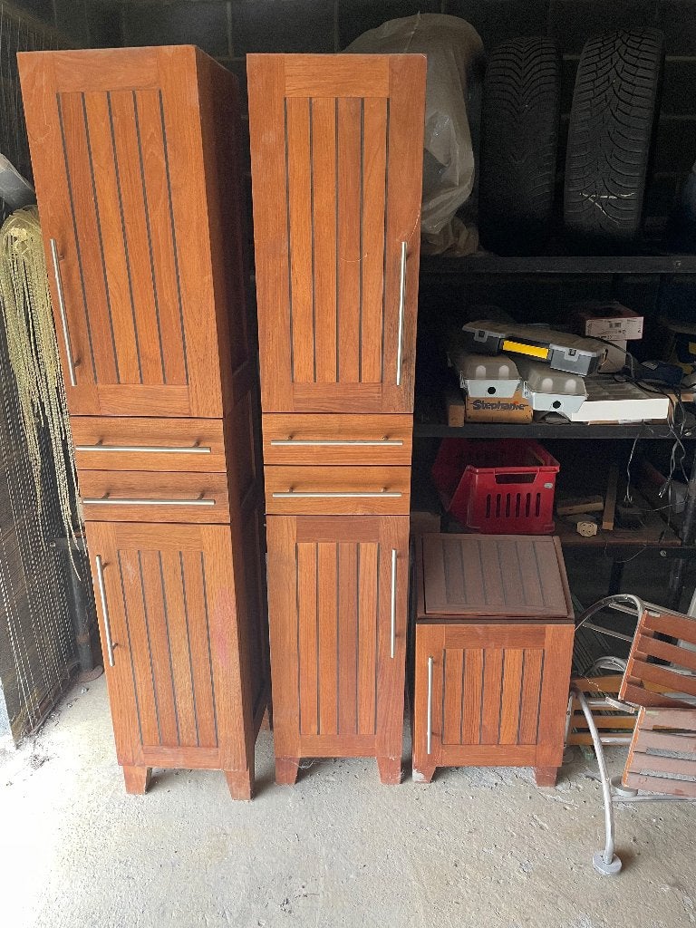 Meubles de salle de bain en teck, Ophalen, Gebruikt