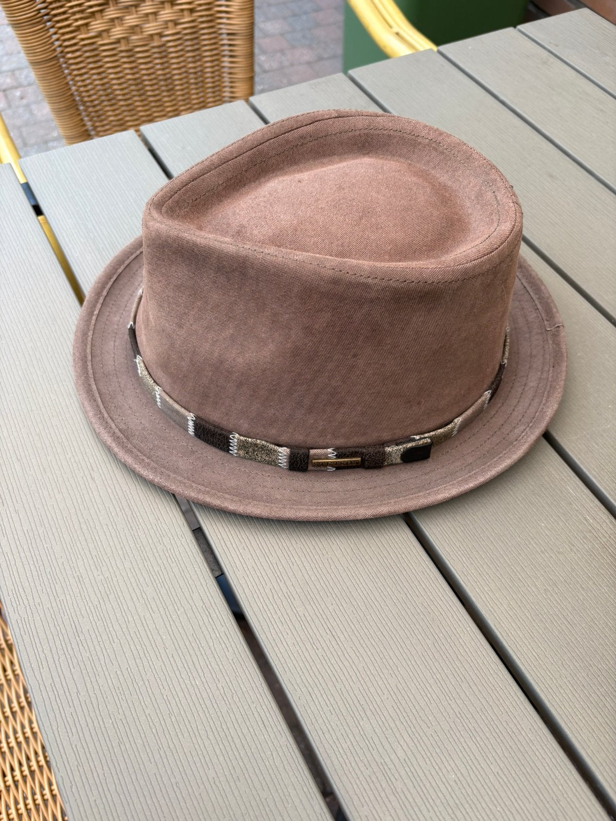Leren Stetson Trilby Lisbon maat XL-60 /61cm 40 Euro !!, Ophalen, Zo goed als nieuw, Hoed