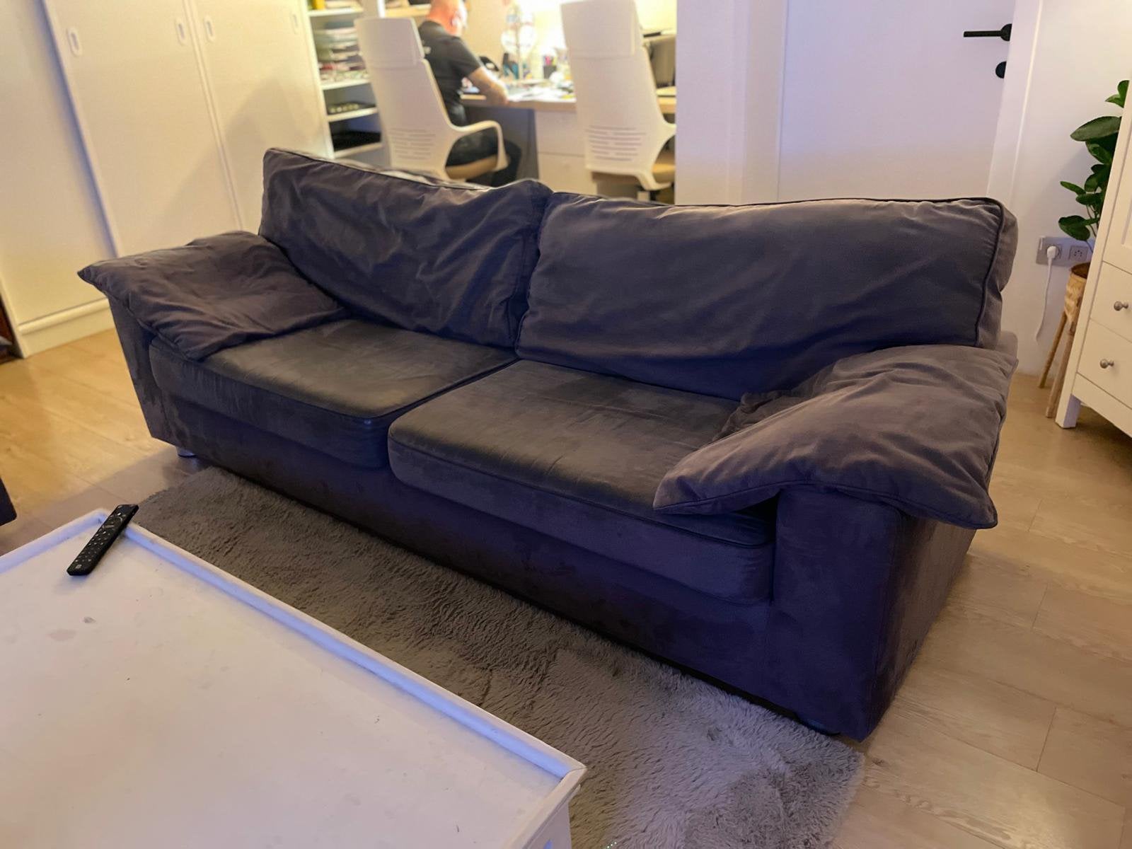 3zit + 3zit + poef + salontafel, Ophalen, Gebruikt, Stof, Moderne stijl