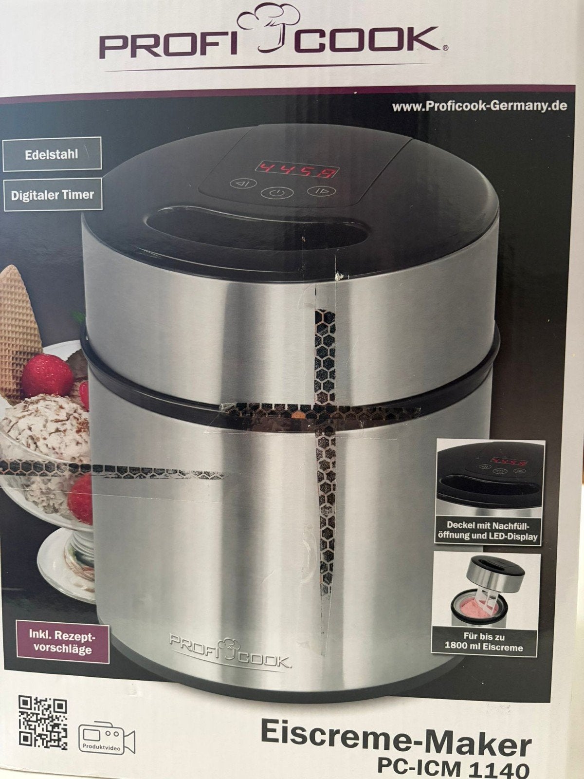 Machine à glace, crème glacée NEUVE, Electroménager, Vapeurs, Enlèvement