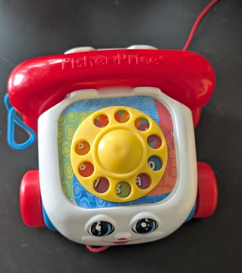 Klassieke Fisher-Price Trektelefoon (Kletstelefoon), Ophalen, Gebruikt