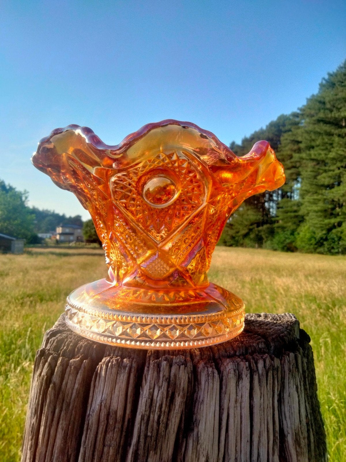 Imperial glass Marigold Carnival glas schaal, Antiek en Kunst, Ophalen of Verzenden