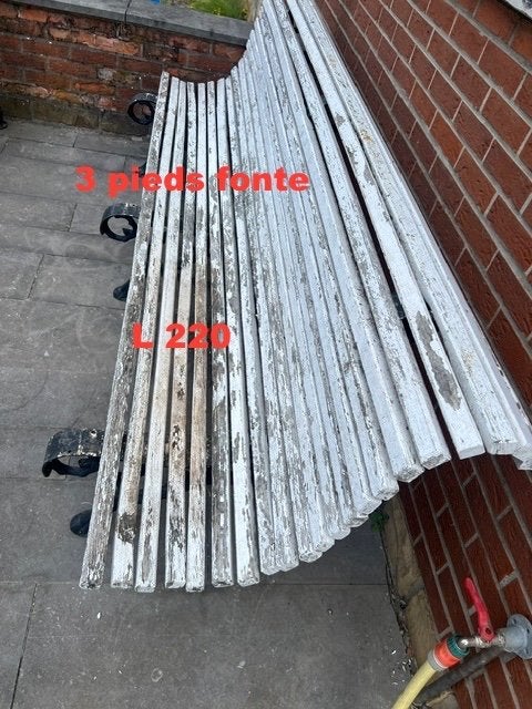 Banc de jardin pieds fonte, Ophalen, Gebruikt, Overige materialen