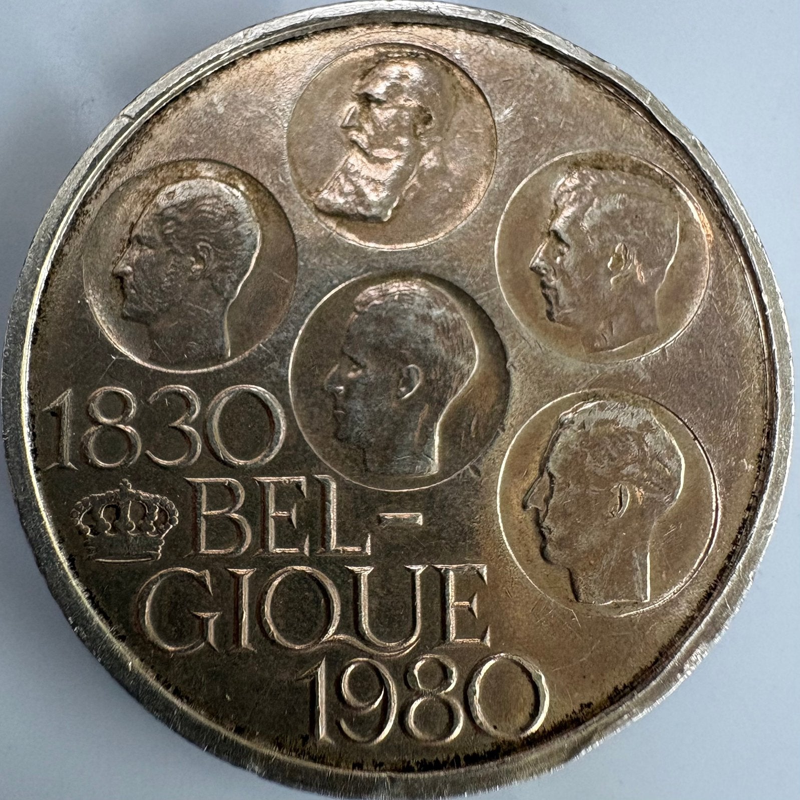 Zilveren 500 francs munt 1830-1980 – 150 Jaar België, Postzegels en Munten, Verzenden, Zilver, Losse munt, Zilver