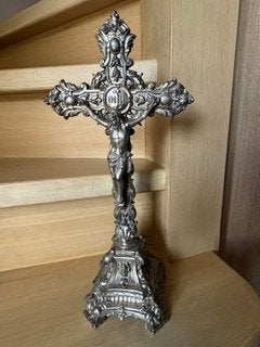 crucifix en étain, Antiquités & Art, Antiquités | Objets religieux, Enlèvement ou Envoi
