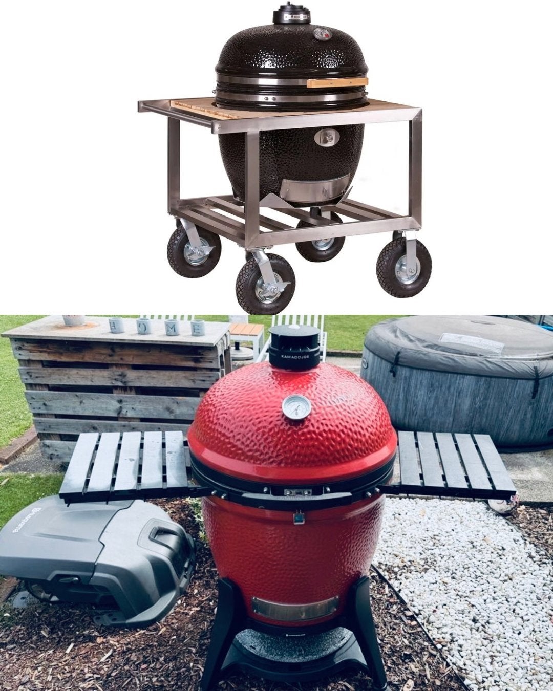 Kamado Big Joe III of Monolith Le Chef + Buggy!, Tuin en Terras, Houtskoolbarbecues, Ophalen, Zo goed als nieuw, Met accessoires