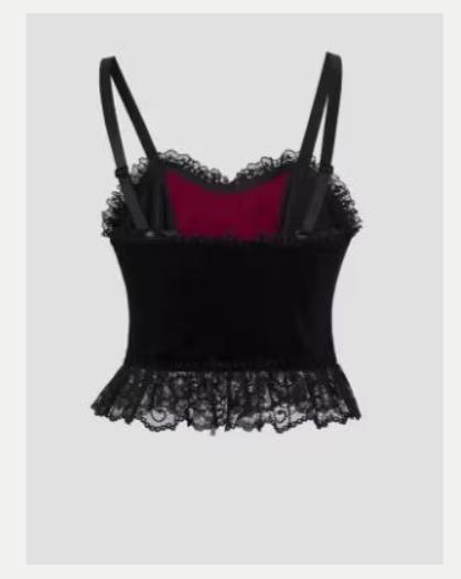 Gothic top Y2K stijl backless zwart met donkerrood, Ophalen of Verzenden, Nieuw, Maat 38/40 (M), Zwart