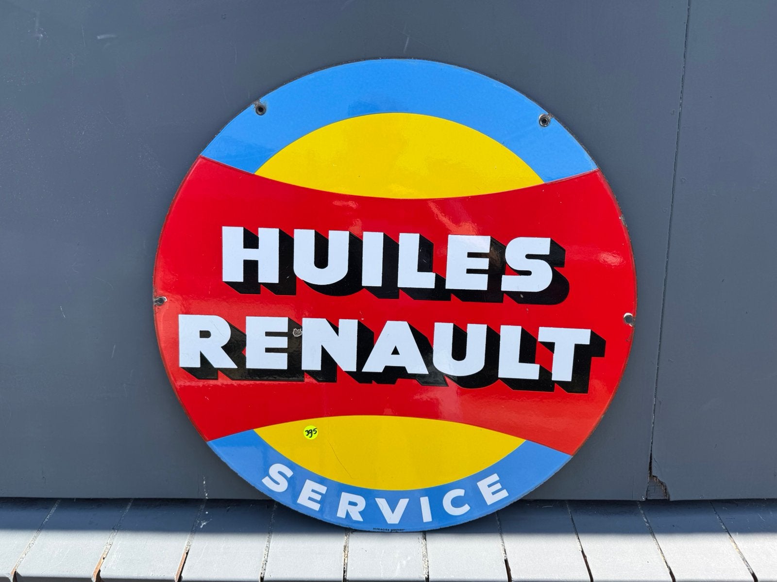 Huiles Renault emaille reclamebord, Ophalen of Verzenden, Reclamebord