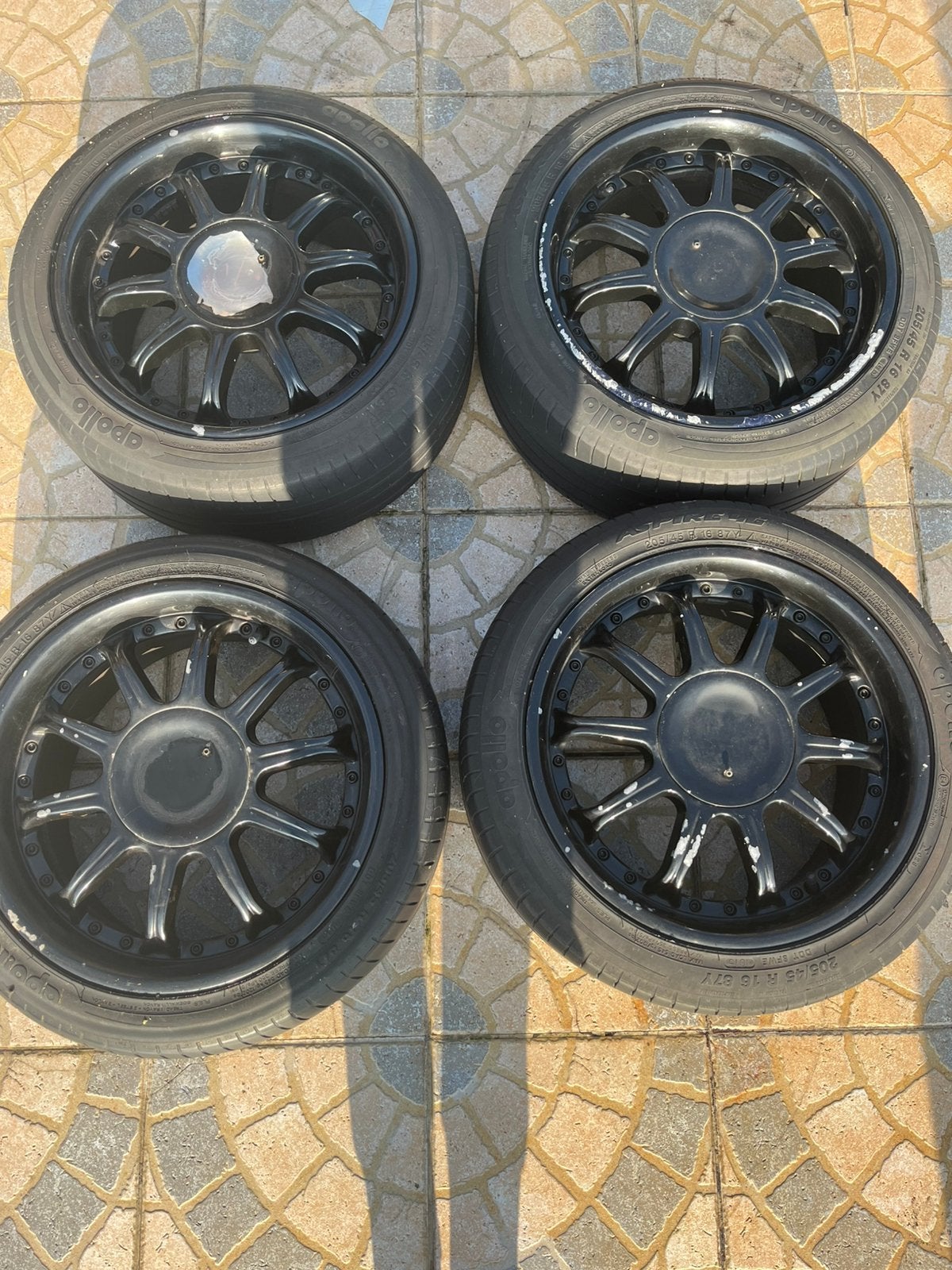 Set 4x 16 inch lichtmetalen velgen 4x100 + banden 205/45 R16, Enlèvement, 16 pouces, Pneu(s)