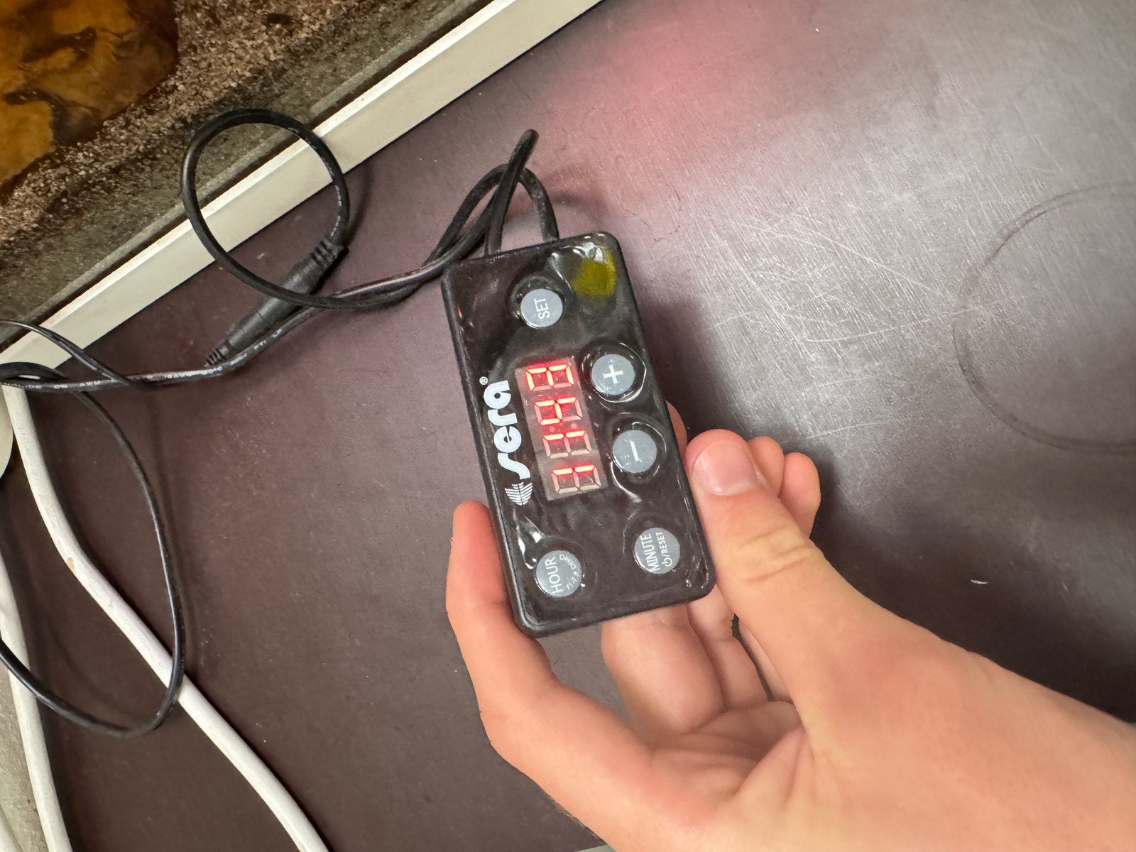Sera digitale dimmer met 3 sera lampen wit blauw en rood, Ophalen, Zo goed als nieuw