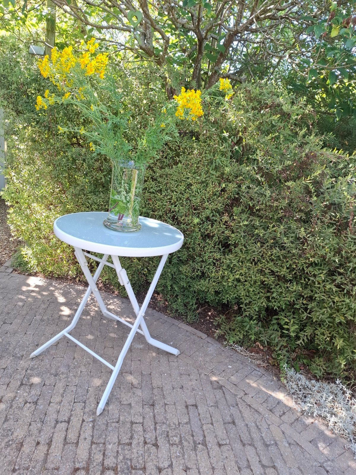Table de jardin avec plateau en verre/table d'appoint, Enlèvement