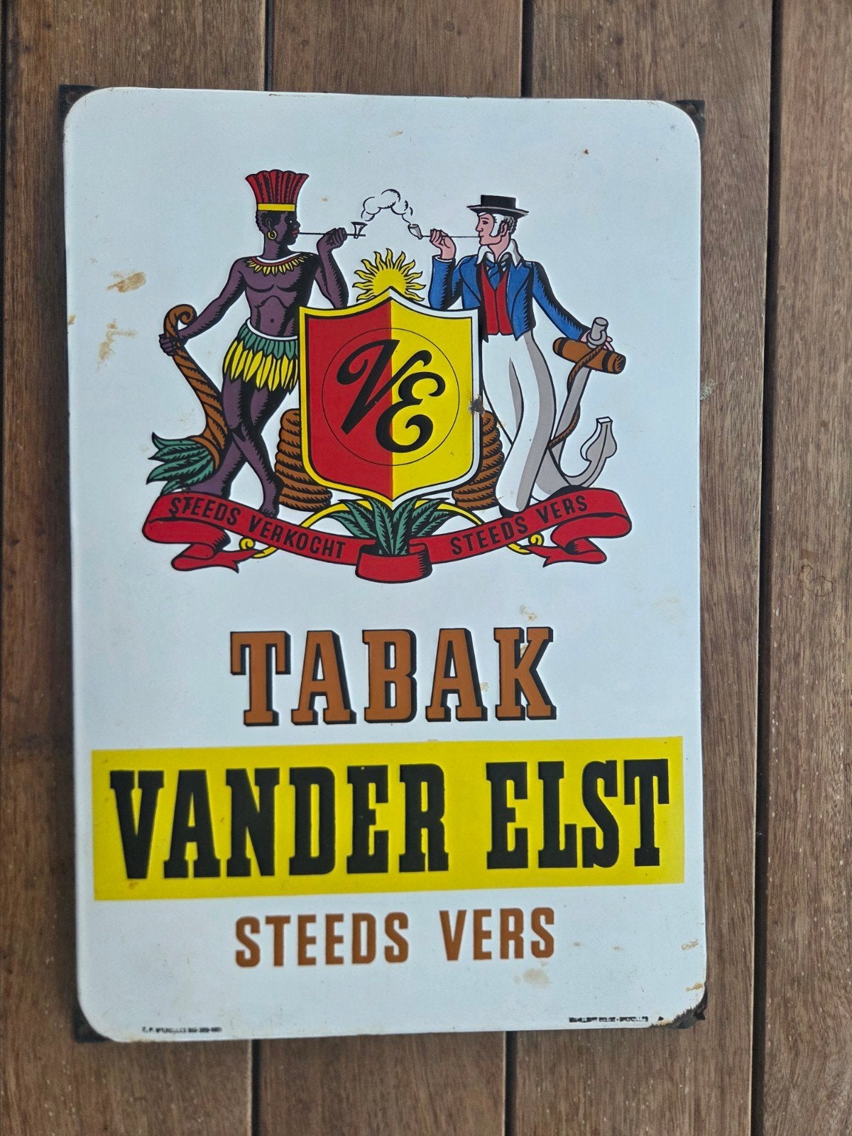 emaille reclamebord vander elst, Verzamelen, Ophalen of Verzenden, Reclamebord