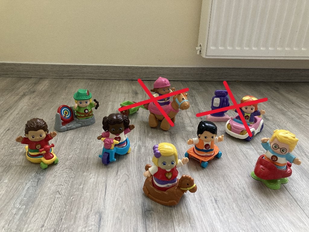 v-tech vrolijke vriendjes poppetjes, Enlèvement, Comme neuf, 2 à 4 ans