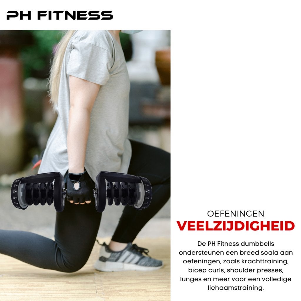 REFURBISHED DEAL PH Fitness - 2x 40KG Verstelbare Dumbbells, Ophalen of Verzenden, Nieuw, Dumbbell