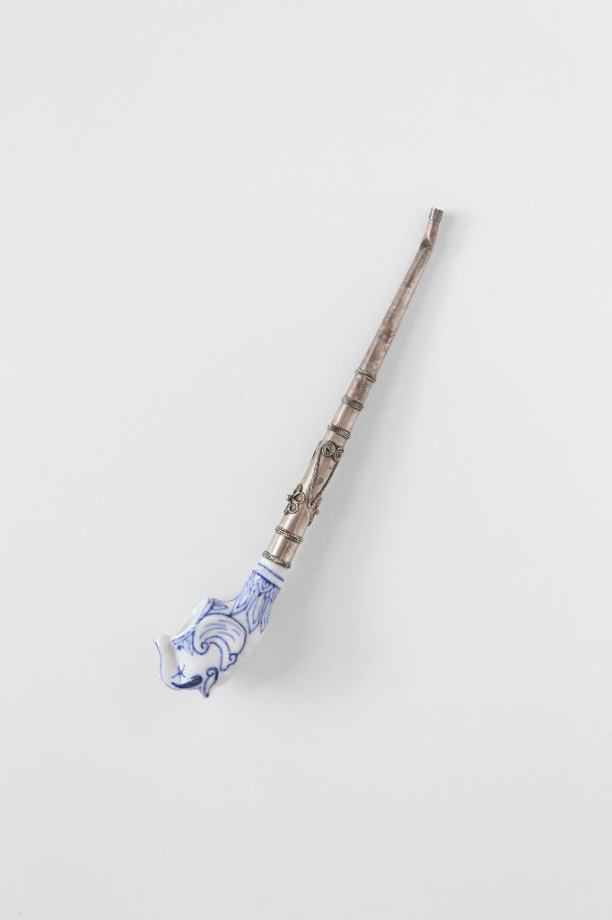 Vintage Japans Kiseru pijpje met porseleinen olifantenkop, Antiek en Kunst, Ophalen of Verzenden