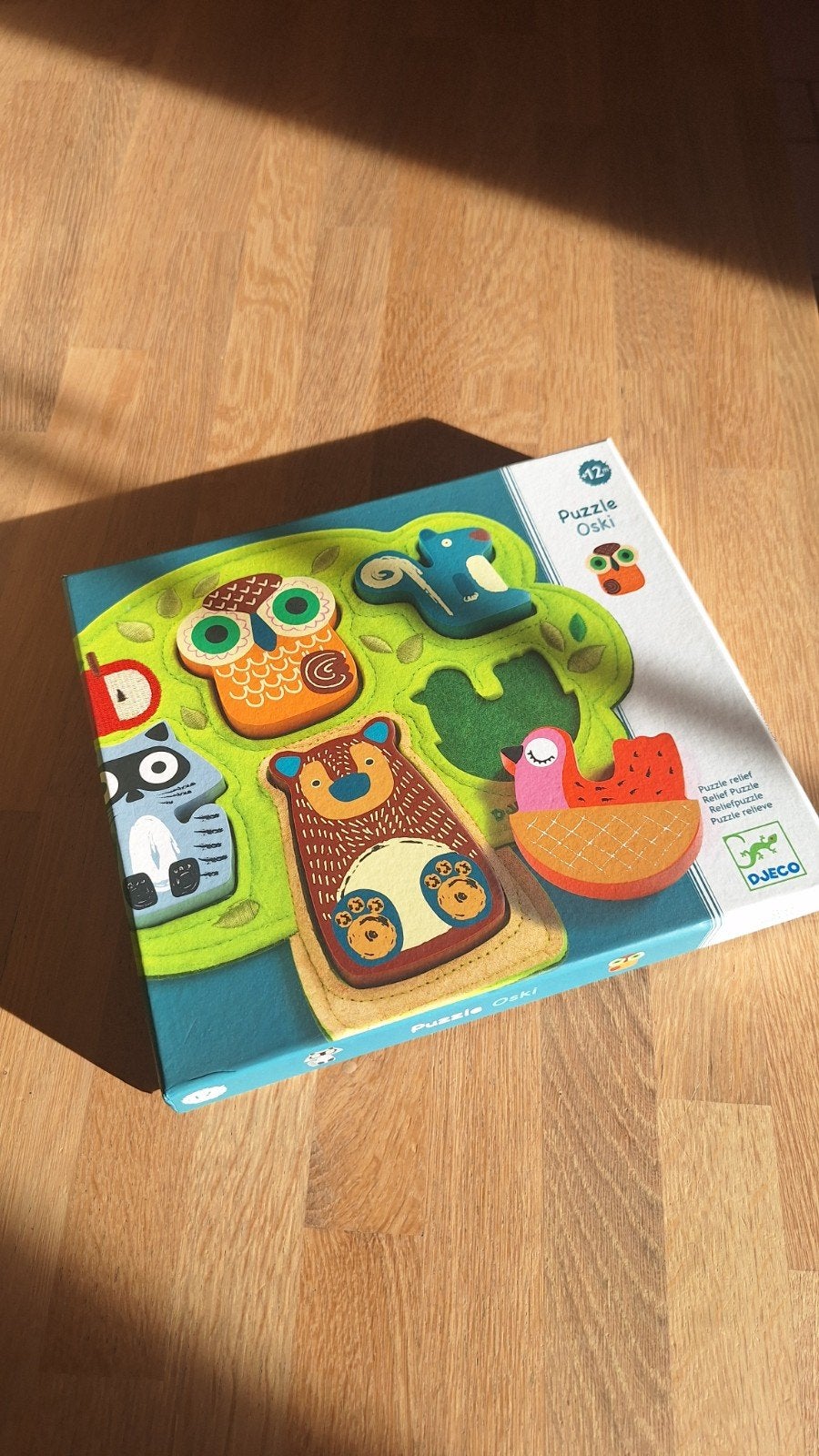 Puzzle en bois relief Djeco Oski - Complet en boîte, Hobby en Vrije tijd, Ophalen, Gebruikt