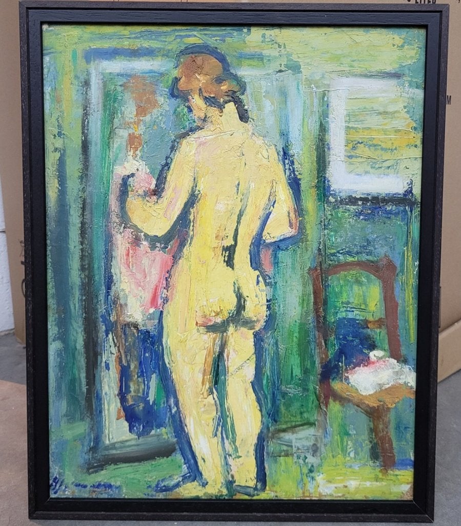 Karel Jan VAN DEN HEUVEL, het ochtendritueel, Paneel, Portret of Personen, Expressionistisch, Ophalen of Verzenden