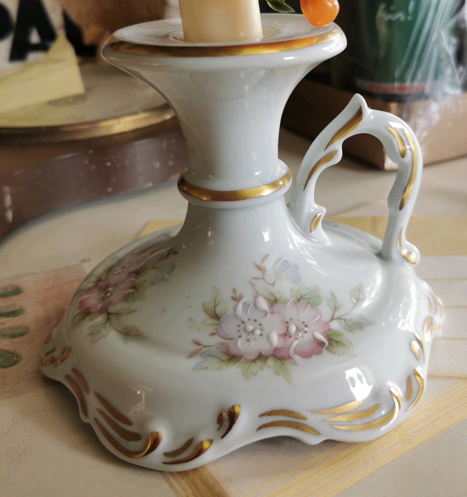 Kandelaar Limoges porselein, Ophalen