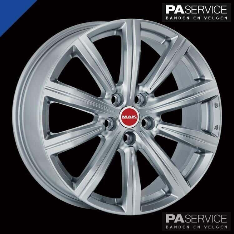 Nieuw 22 inch Gloss Zilver Evoque MAK set incl Dunlop TPMS, Neuf, Pneus et Jantes, 265 mm, Pneus été