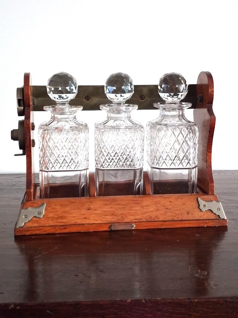 Cave à Liqueur Cristal 3 Carafes Ancien Betjemann’s London, Enlèvement ou Envoi