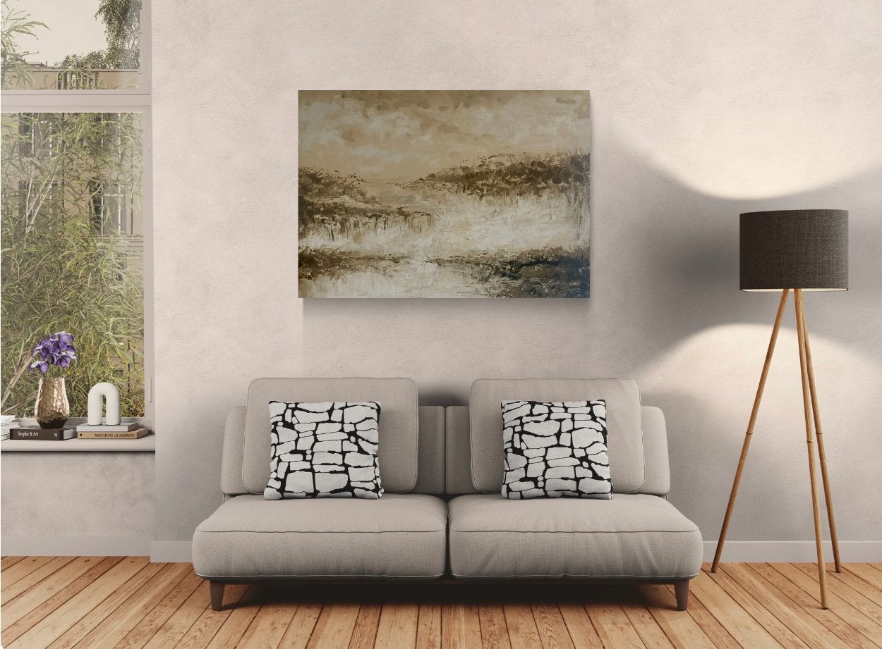 Groot sfeervol abstract schilderij Mk Art, Ophalen