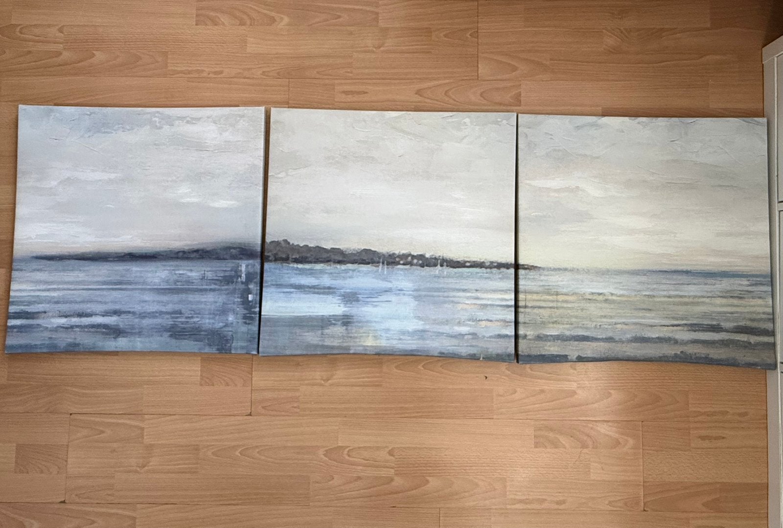 Lot de 3 tableaux IKEA PJÄTTERYD – Horizon – 5656cm, Enlèvement, Bois, Paysage