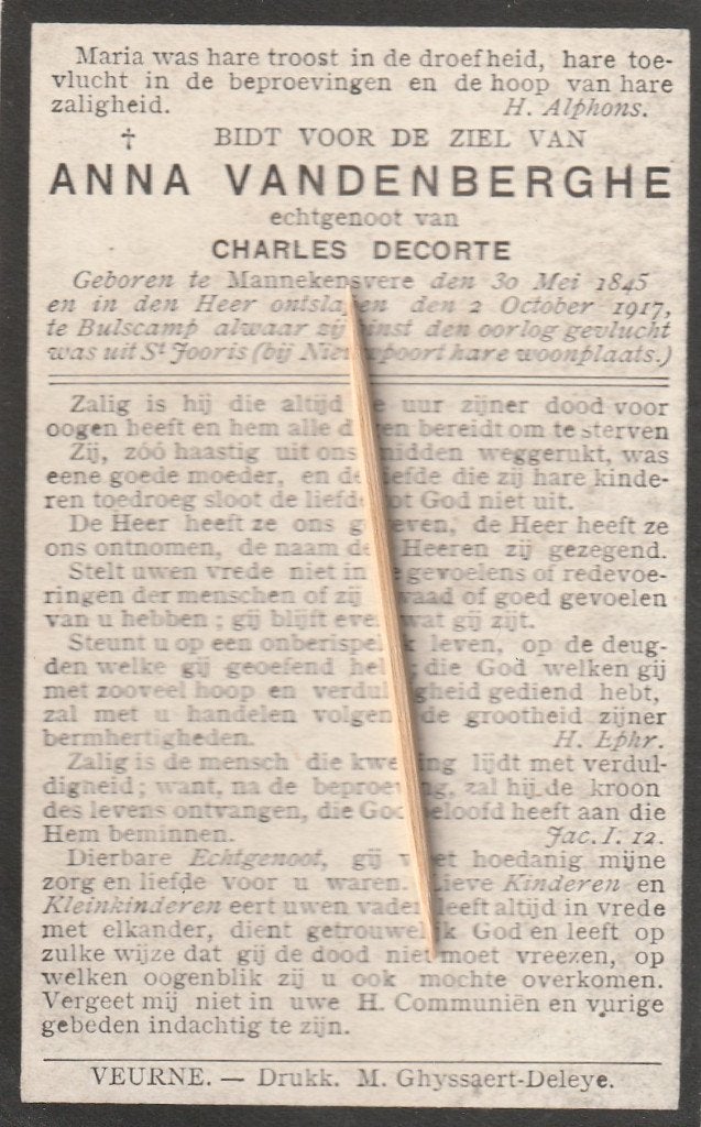 Oorlogsslachtoffer 1914-18, Ophalen of Verzenden