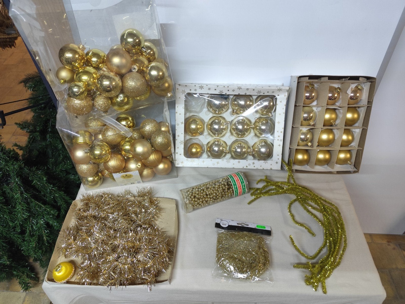 Lot 1 gouden kerstversiering., Diversen, Ophalen
