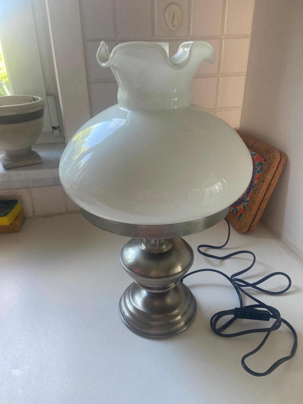 Elektrische olielamp, Huis en Inrichting, Lampen | Tafellampen, Ophalen, Gebruikt, Olielamp, 40 cm